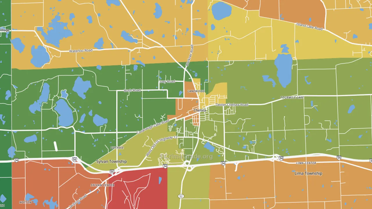 Chelsea, MI Map of Murder Rates