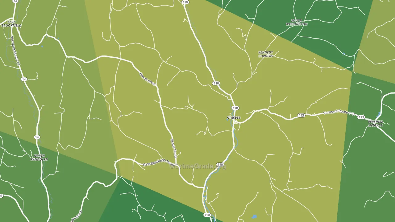 Chelsea, VT Map of Murder Rates