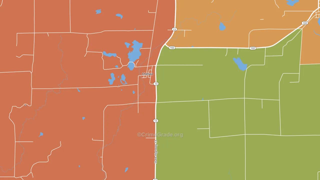 Chelsea, WI Map of Murder Rates