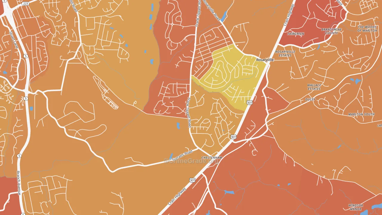 Cheltenham, MD Map of Murder Rates
