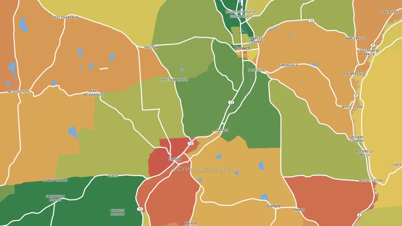 Chenango County, NY Map of Murder Rates