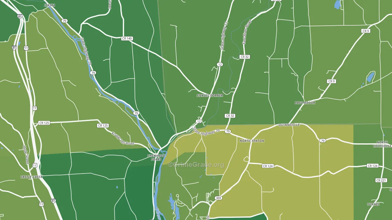 Chenango Forks, NY Map of Murder Rates