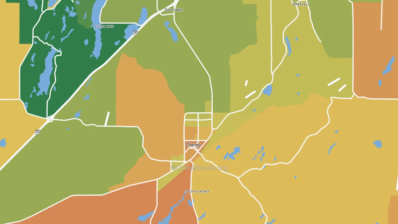Cheney, WA Map of Murder Rates