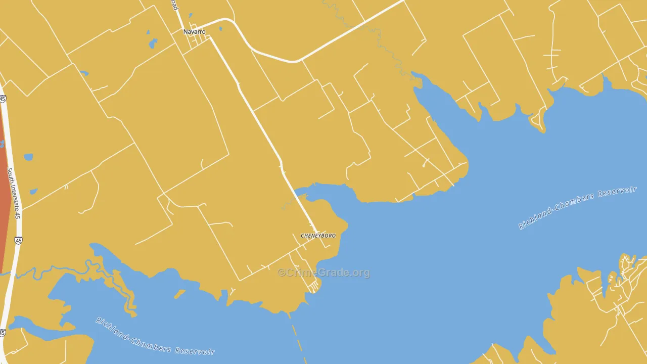 Cheneyboro, TX Map of Murder Rates