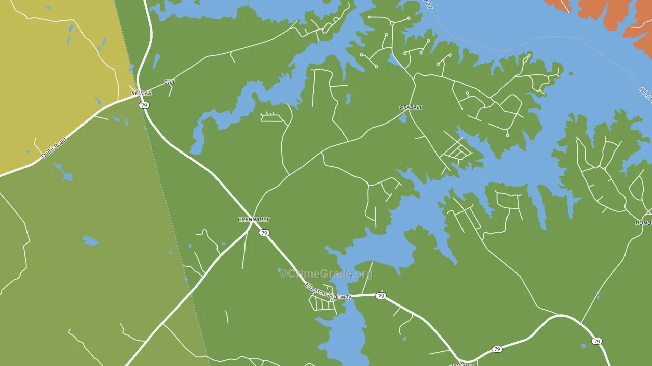 Chennault, GA Map of Murder Rates