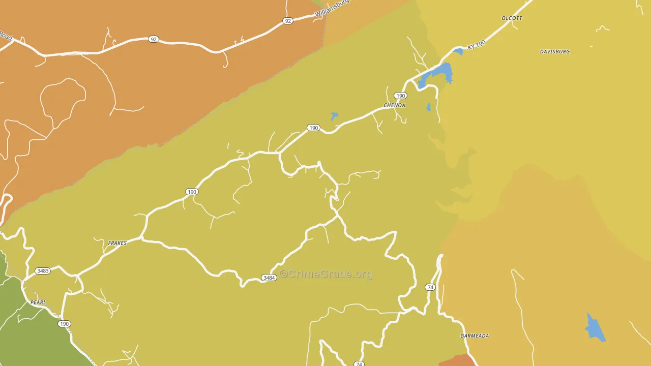 Chenoa, KY Map of Murder Rates