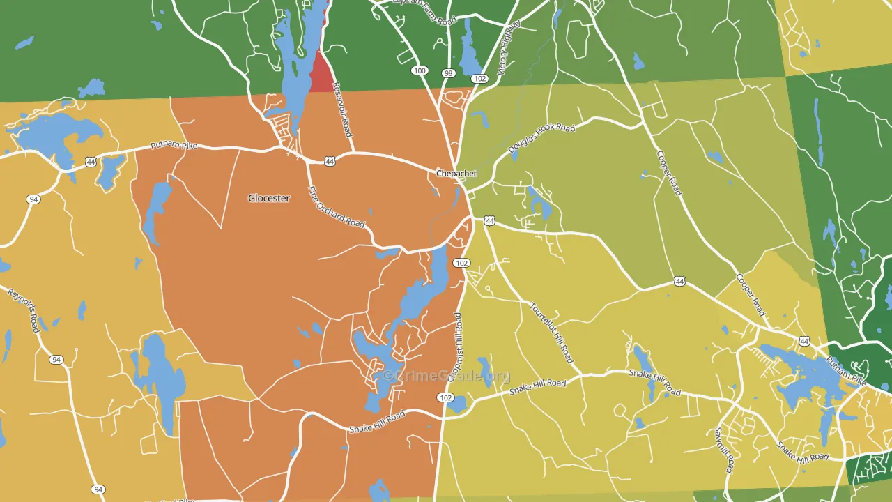 Chepachet, RI Map of Murder Rates
