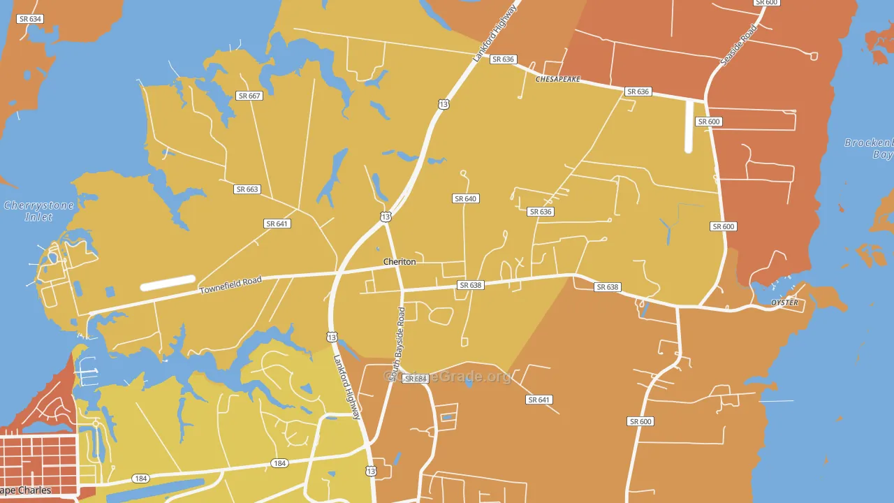 Cheriton, VA Map of Murder Rates
