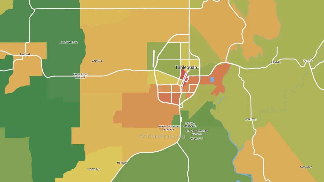 Cherokee County, OK Map of Murder Rates