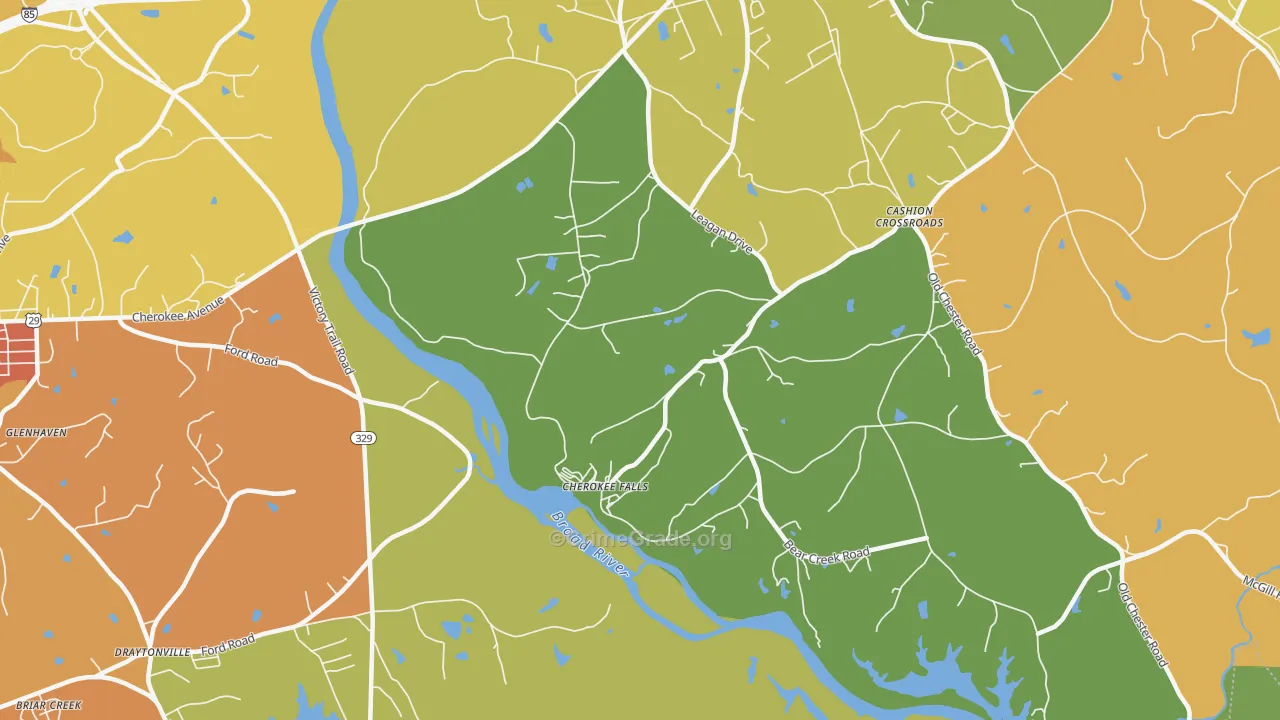 Cherokee Falls, SC Map of Murder Rates