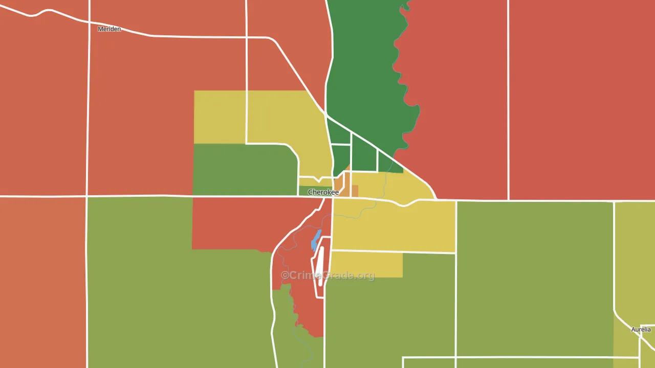 Cherokee, IA Map of Murder Rates