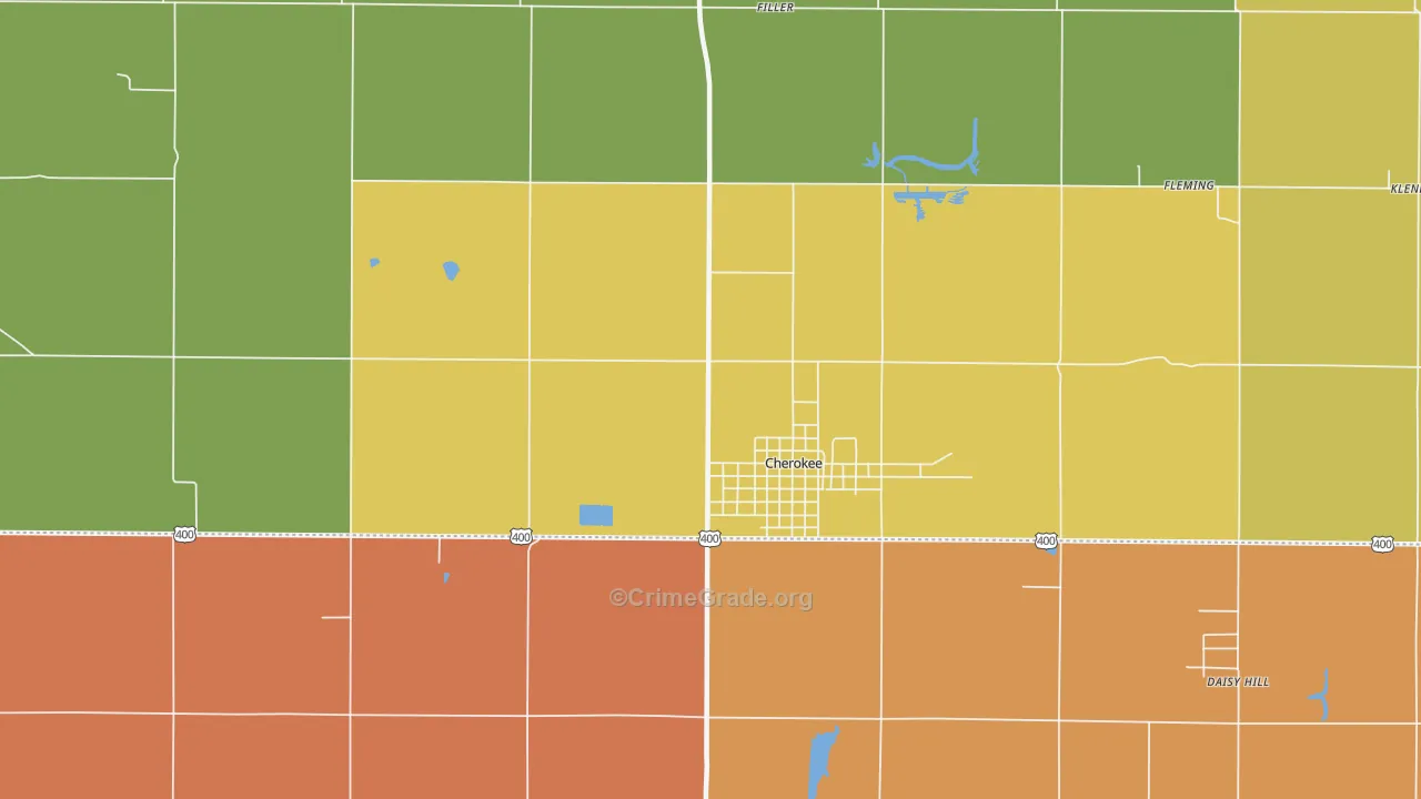 Cherokee, KS Map of Murder Rates