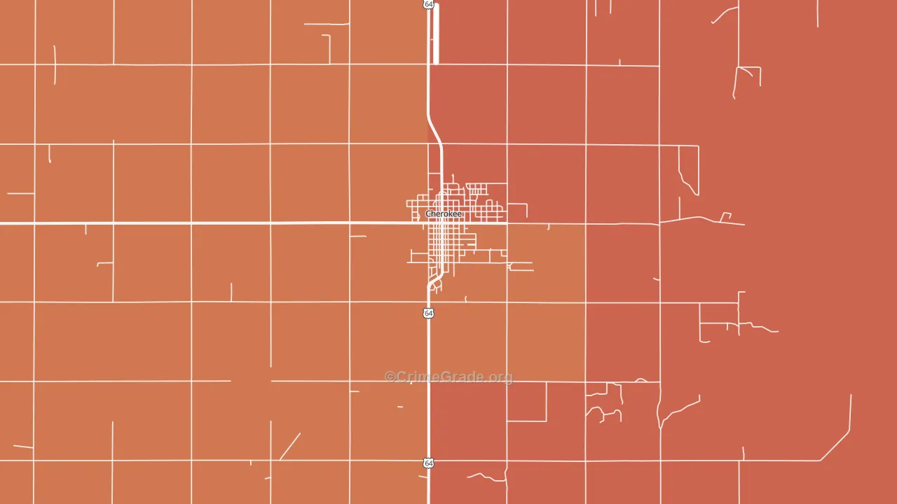 Cherokee, OK Map of Murder Rates