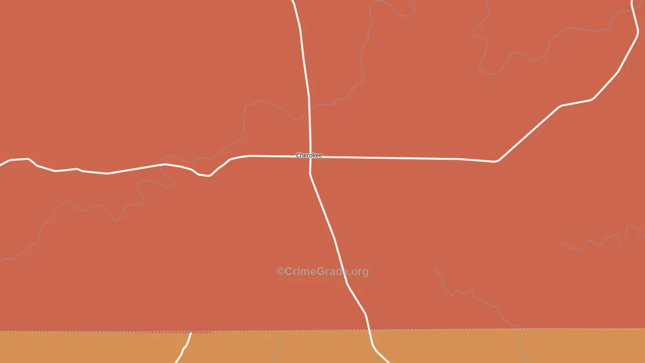 Cherokee, TX Map of Murder Rates