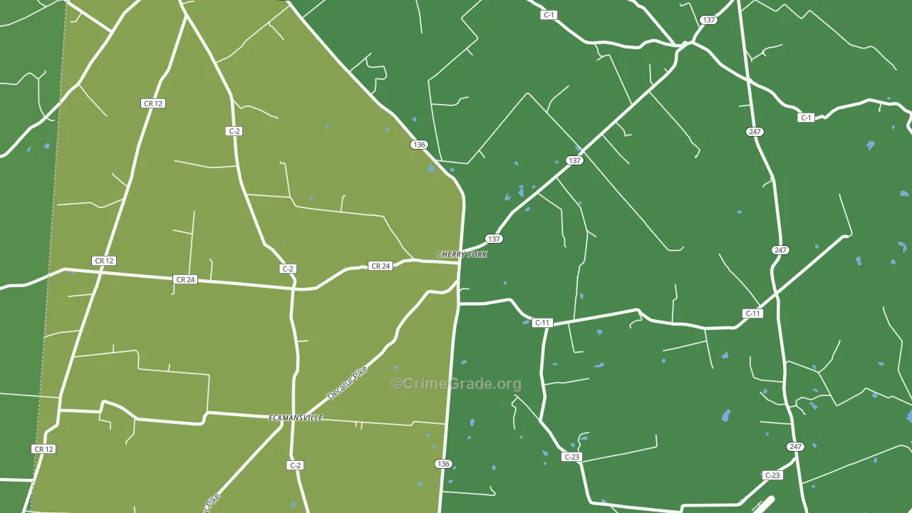 Cherry Fork, OH Map of Murder Rates