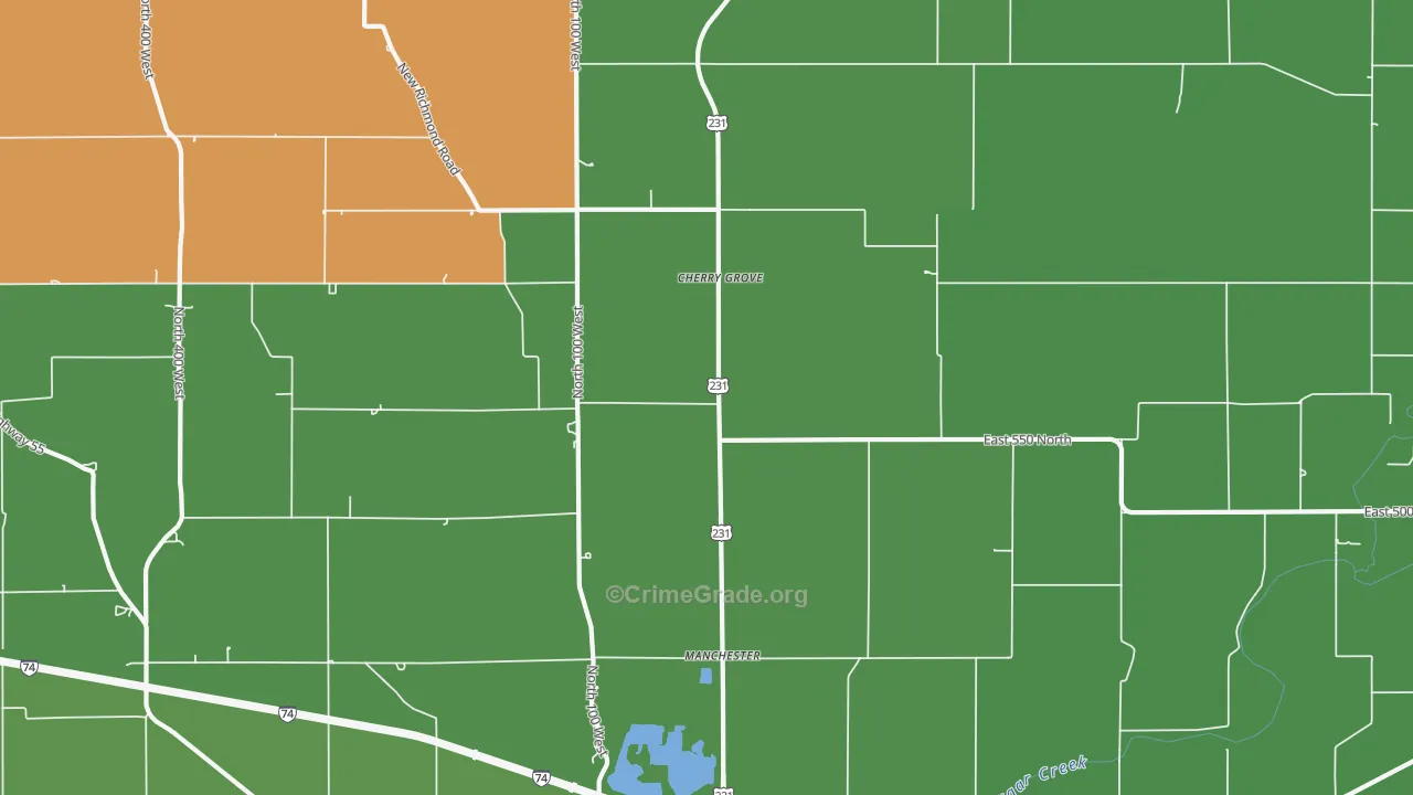 Cherry Grove, IN Map of Murder Rates