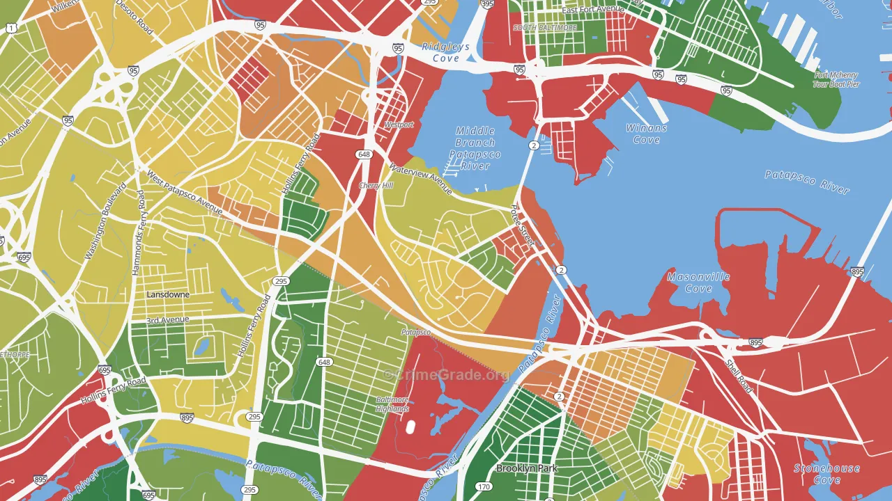 Cherry Hill, Brooklyn, MD Map of Murder Rates