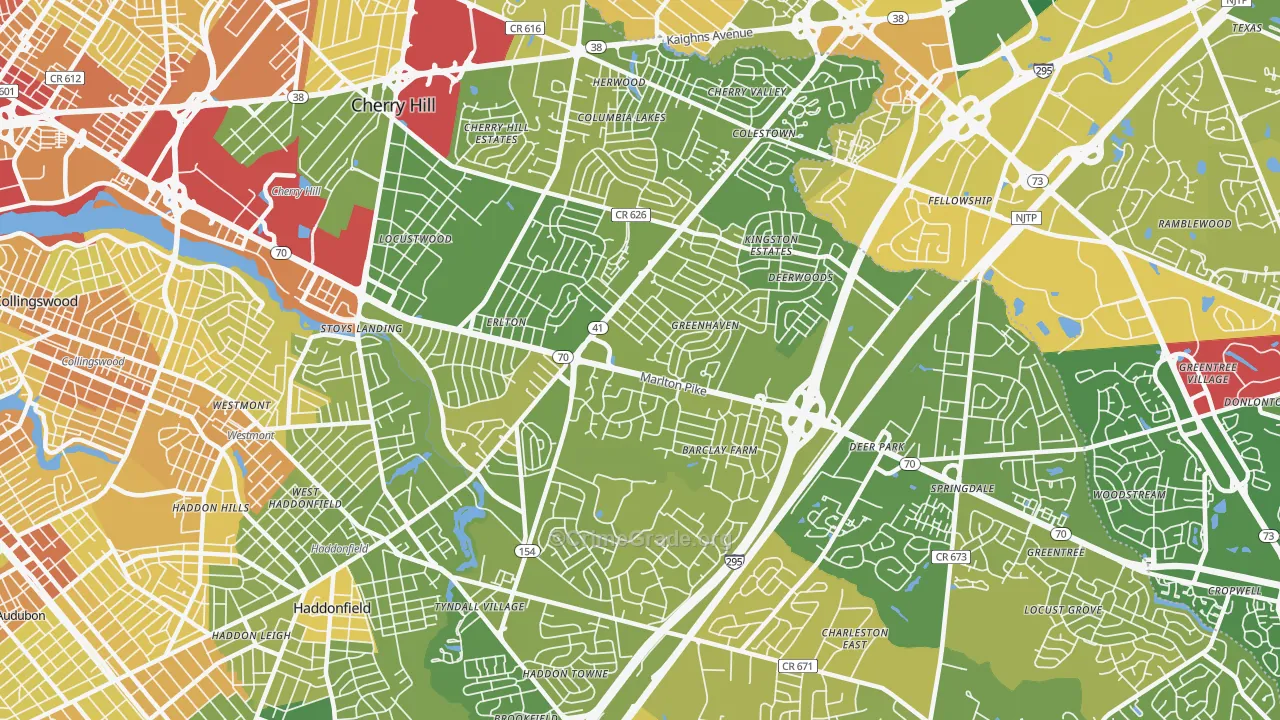 Cherry Hill, NJ Map of Murder Rates