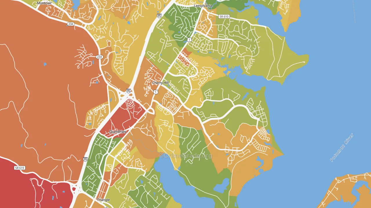 Cherry Hill, VA Map of Murder Rates
