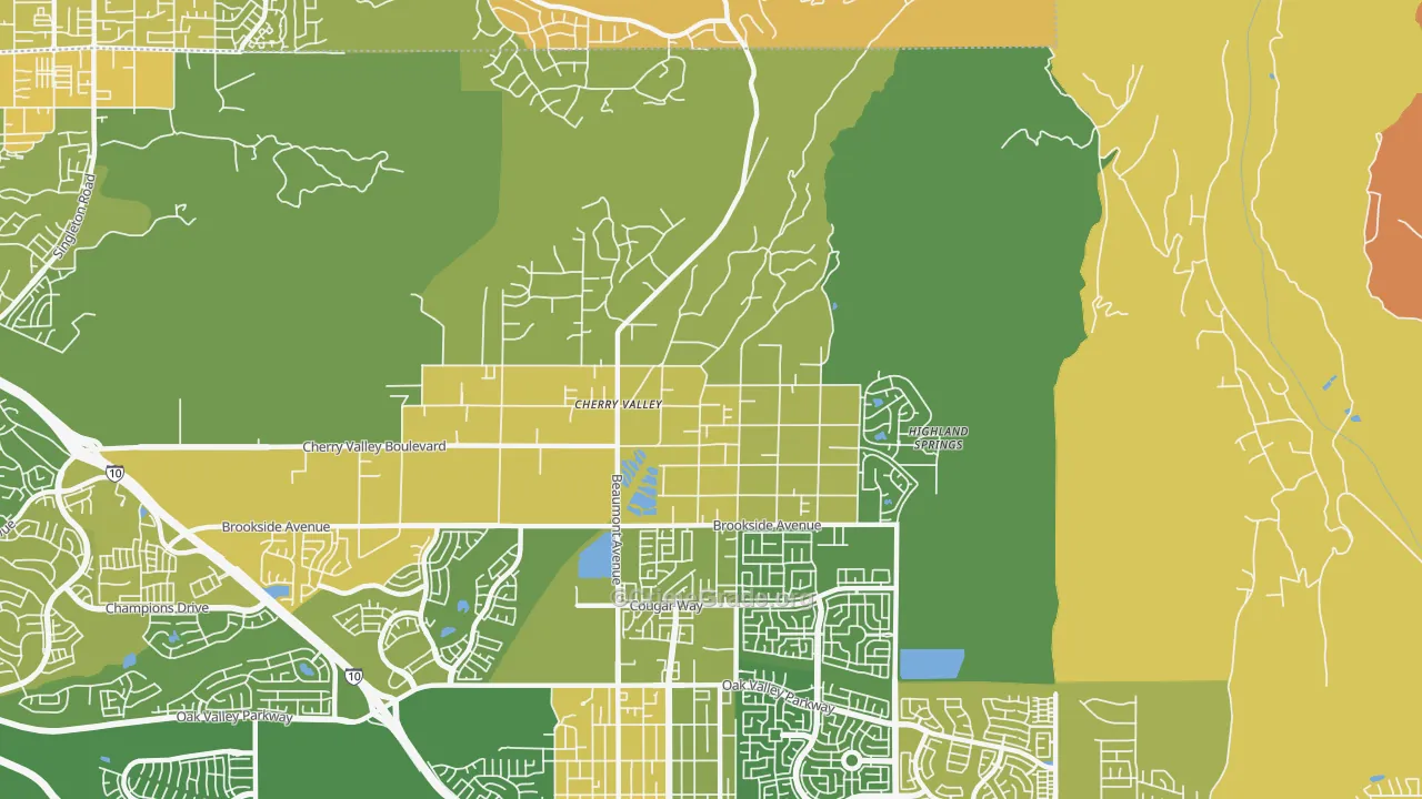 Cherry Valley, CA Map of Murder Rates