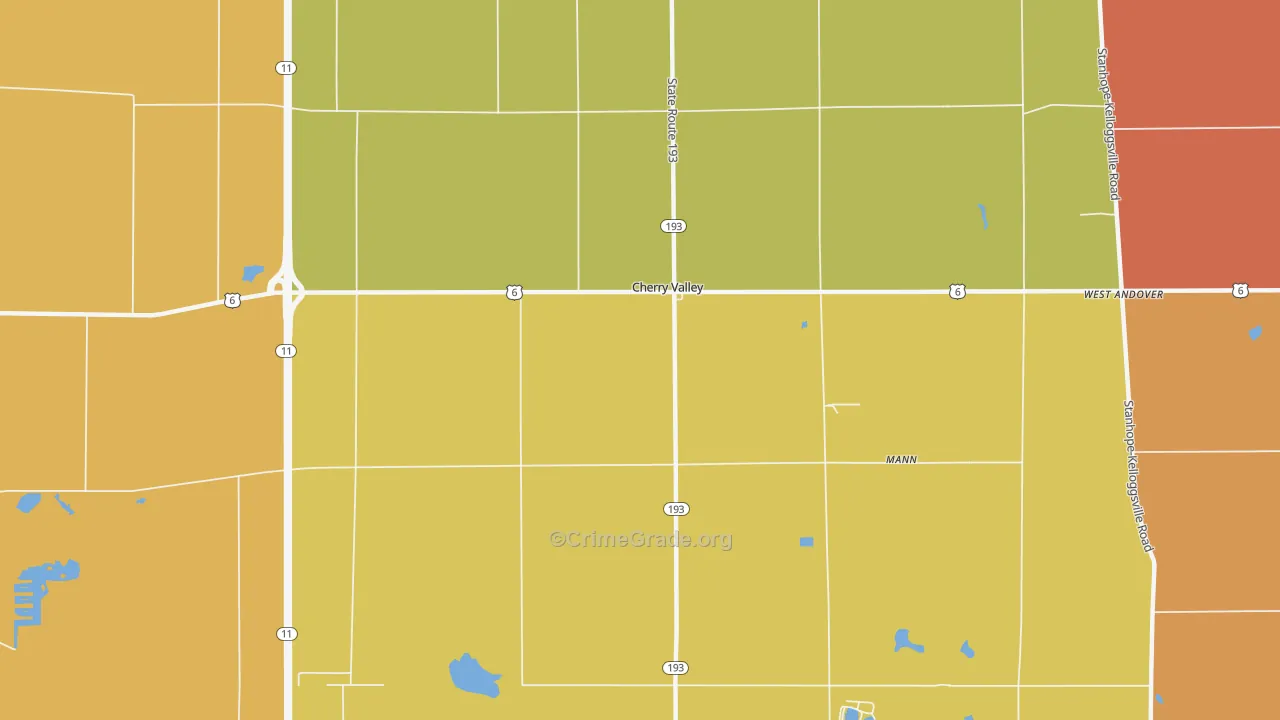 Cherry Valley, OH Map of Murder Rates