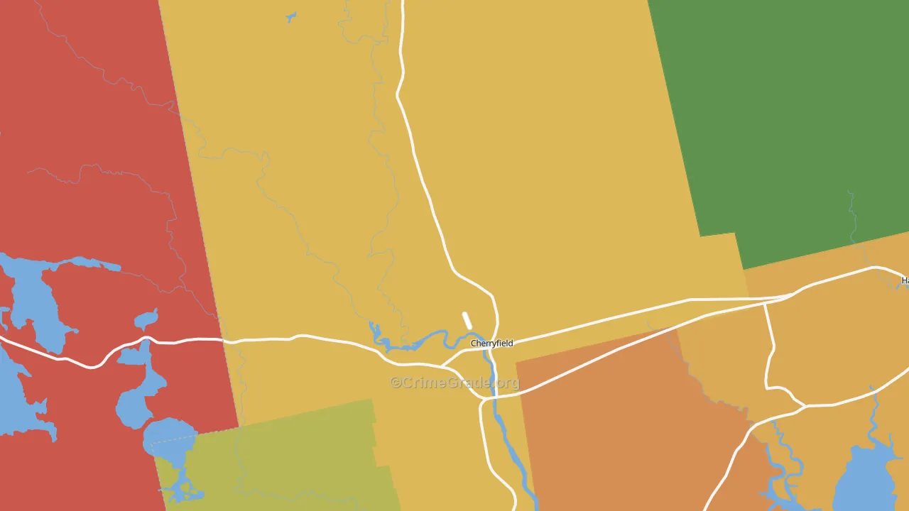 Cherryfield, ME Map of Murder Rates