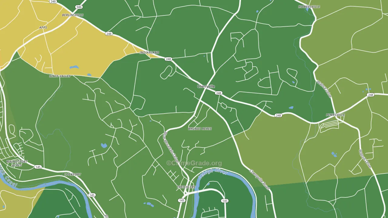 Cherryville, PA Map of Murder Rates