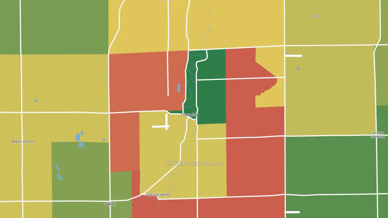 Chesaning, MI Map of Murder Rates