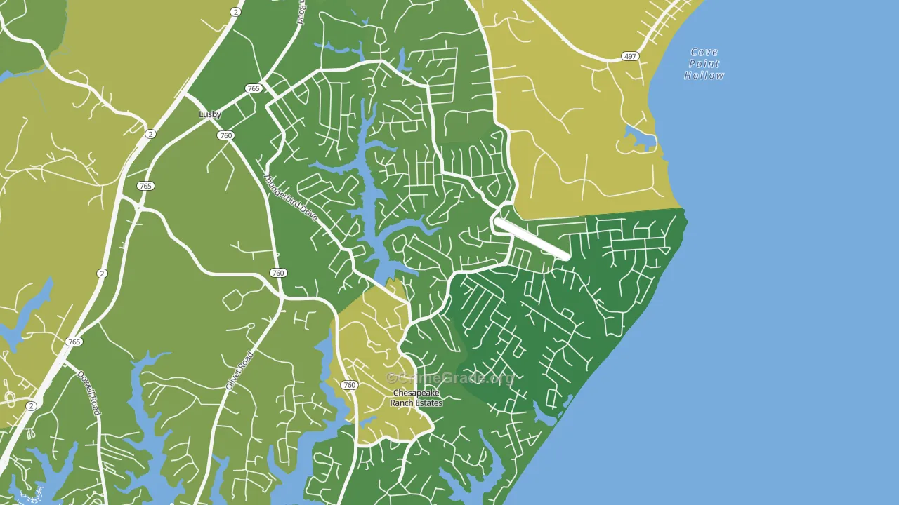 Chesapeake Ranch Estates, MD Map of Murder Rates
