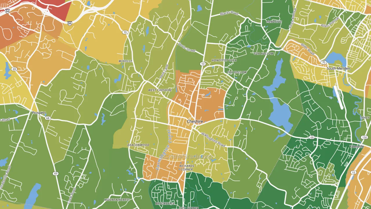 Cheshire, CT Map of Murder Rates