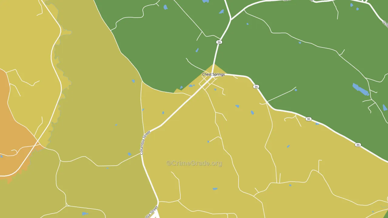Chest Springs, PA Map of Murder Rates