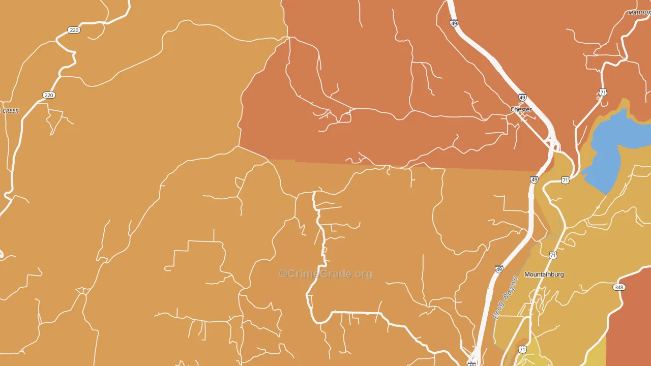 Chester, AR Map of Murder Rates