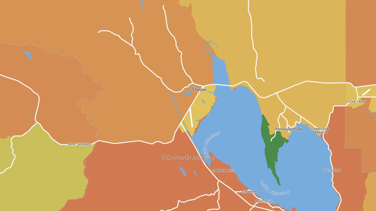 Chester, CA Map of Murder Rates