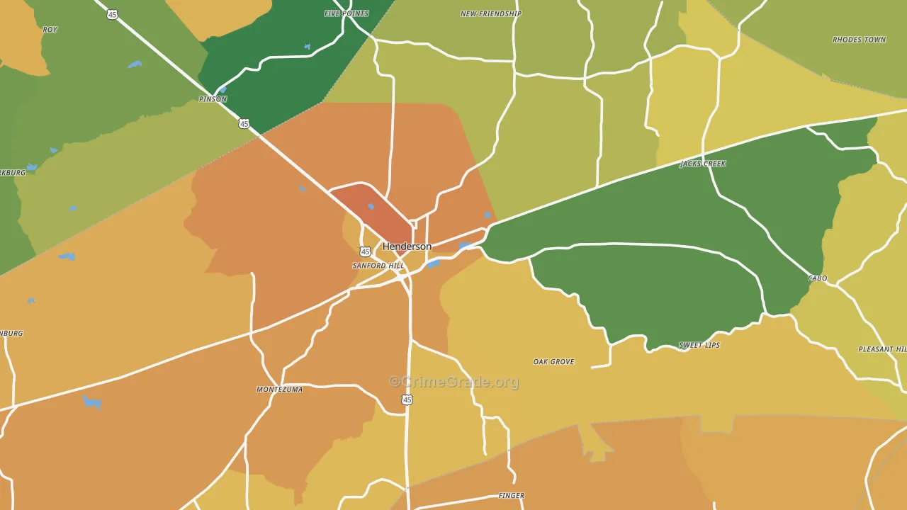 Chester County, TN Map of Murder Rates