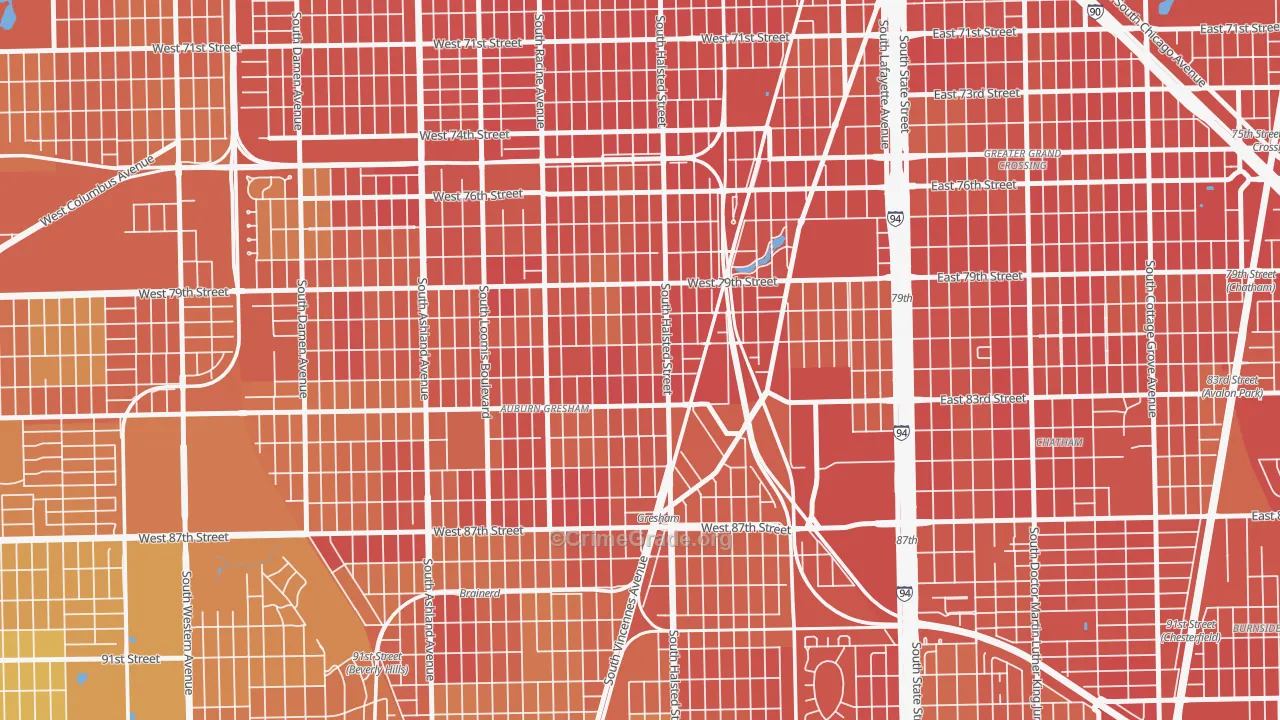 Chester Highlands, Chicago, IL Map of Murder Rates