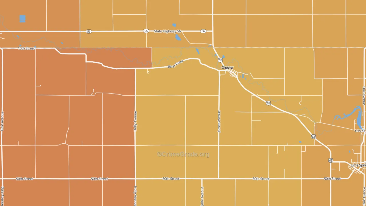 Chester, IA Map of Murder Rates