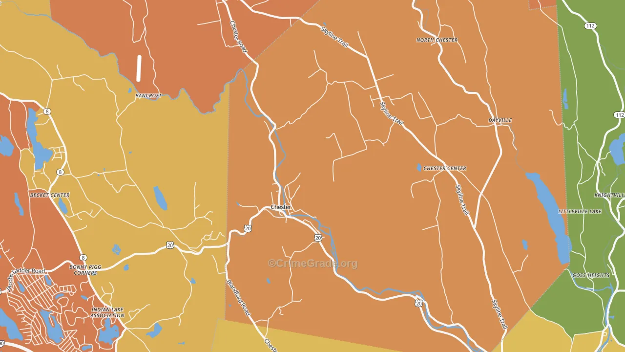 Chester, MA Map of Murder Rates