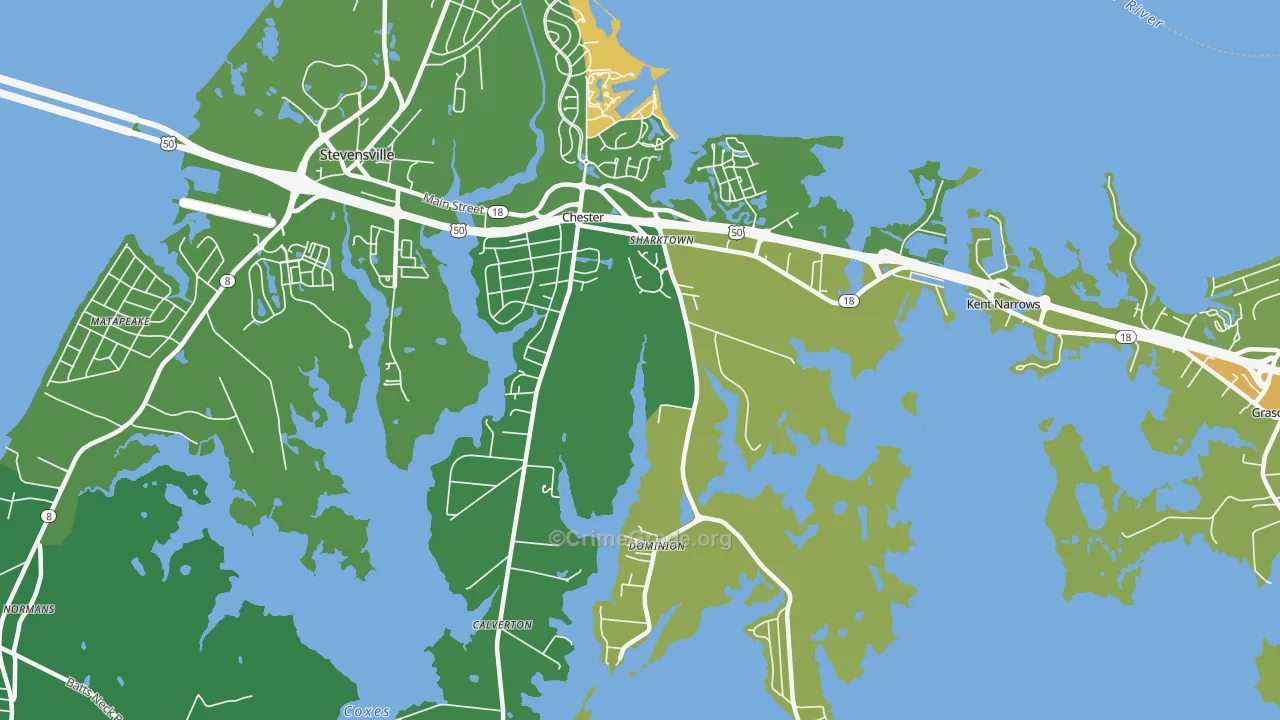 Chester, MD Map of Murder Rates