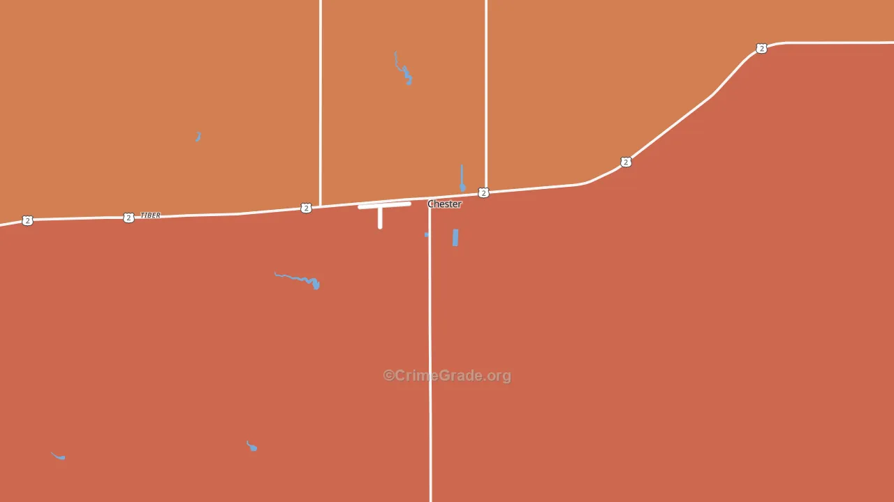 Chester, MT Map of Murder Rates