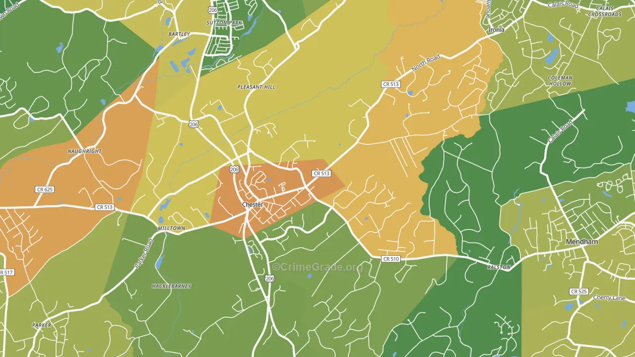 Chester, NJ Map of Murder Rates