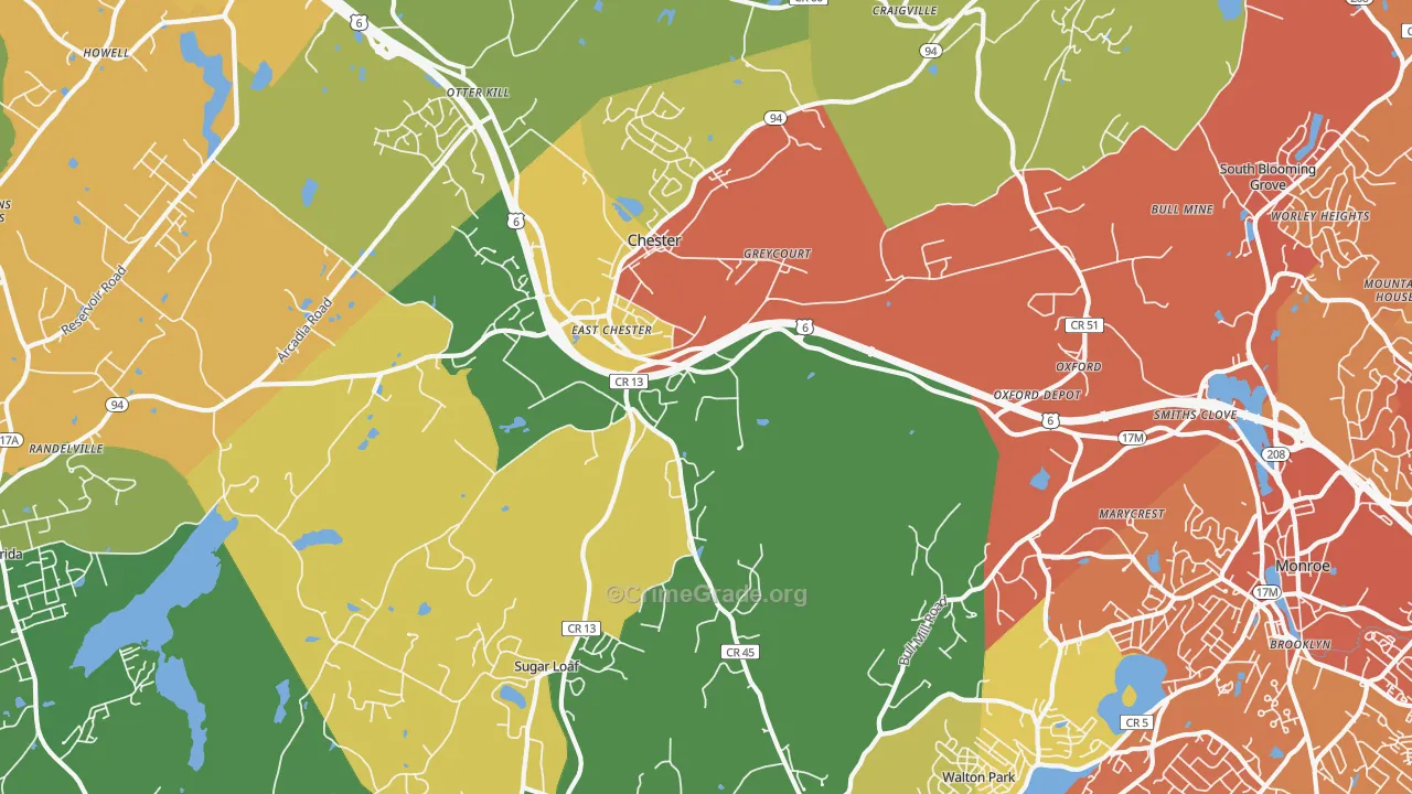 Chester, NY Map of Murder Rates