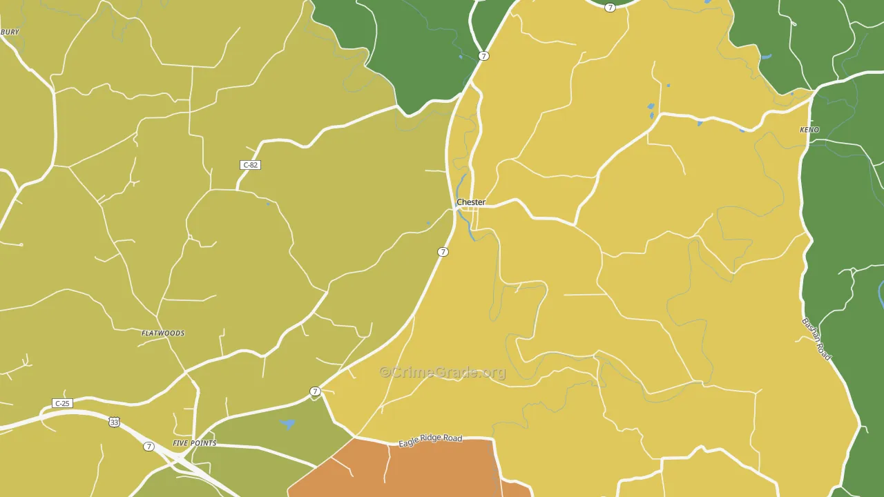 Chester, OH Map of Murder Rates