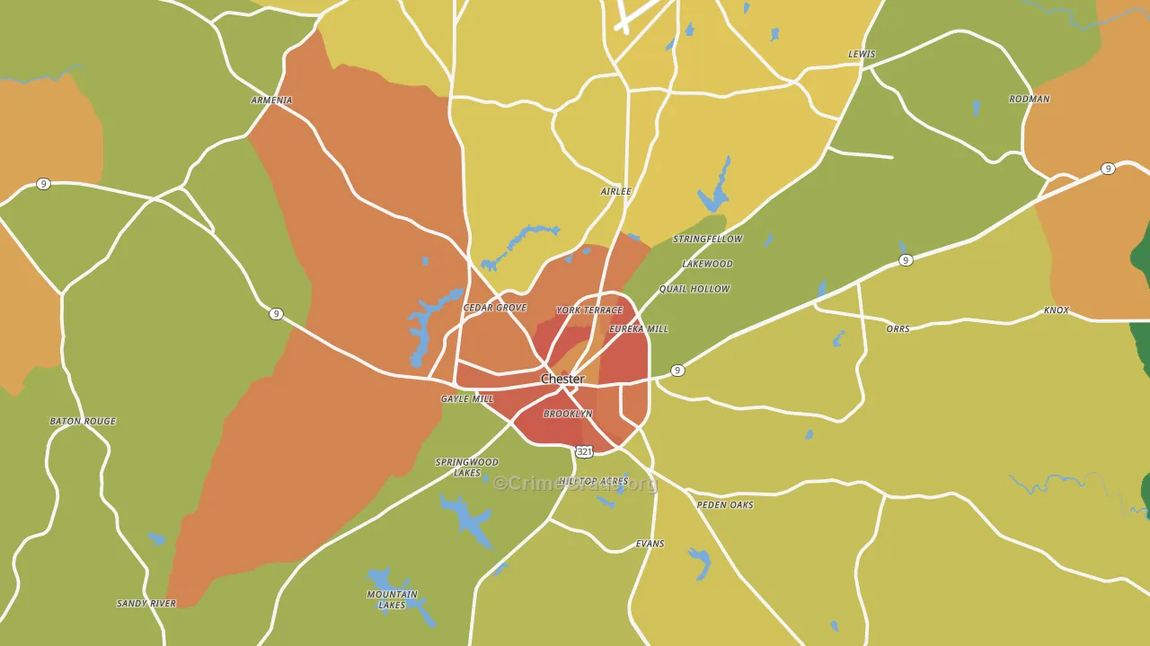 Chester, SC Map of Murder Rates