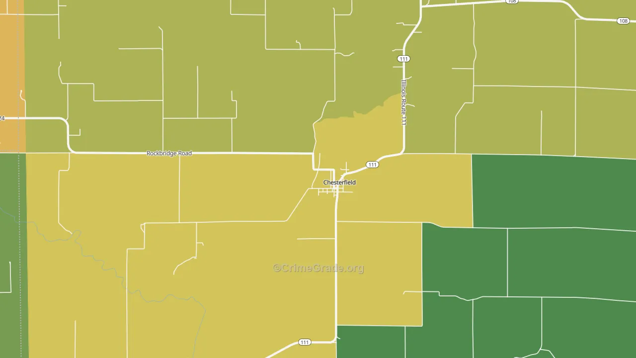 Chesterfield, IL Map of Murder Rates