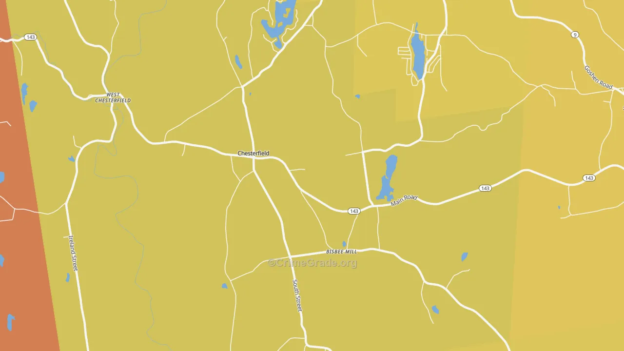 Chesterfield, MA Map of Murder Rates
