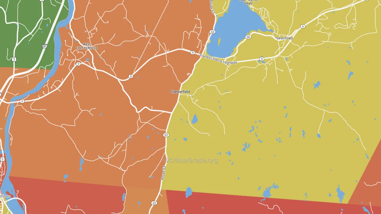 Chesterfield, NH Map of Murder Rates