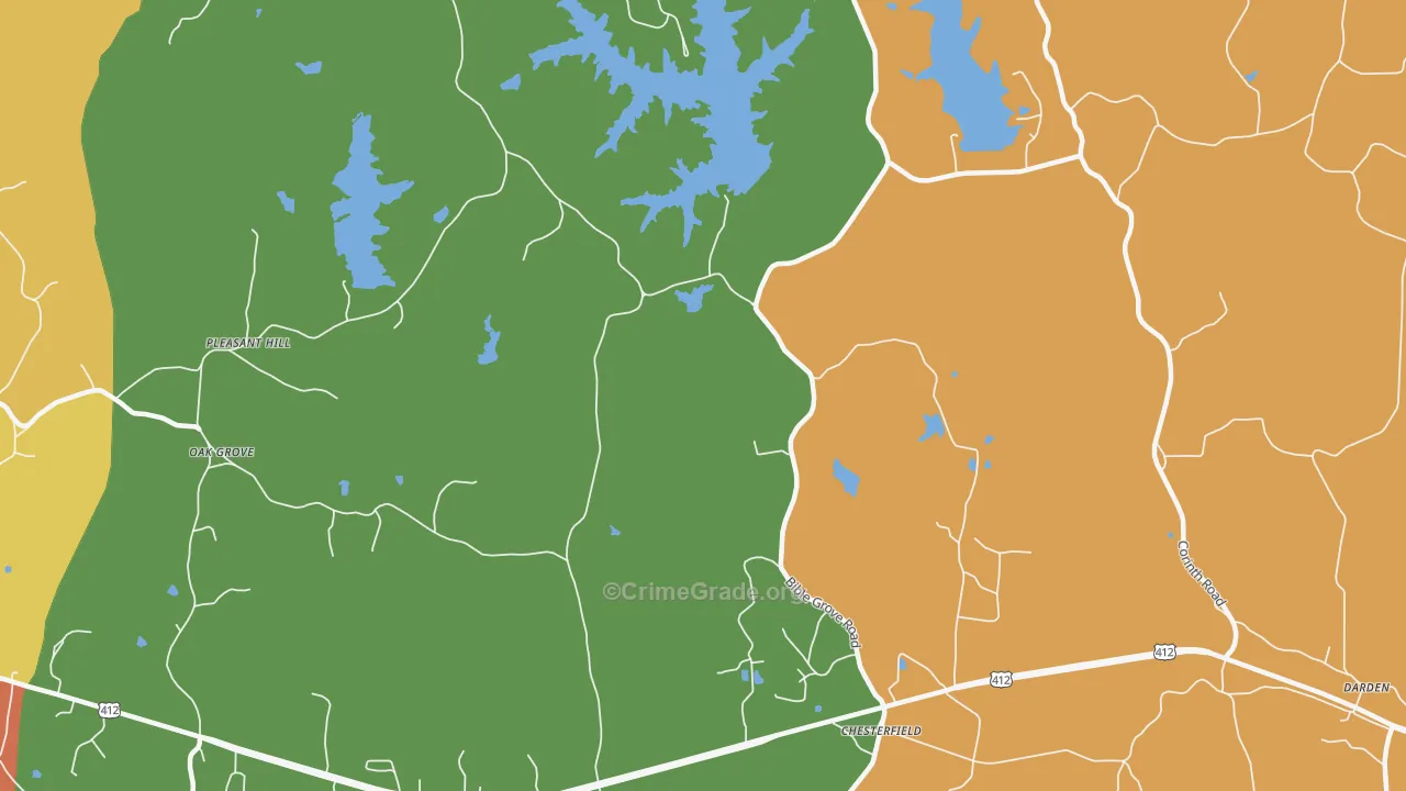 Chesterfield, TN Map of Murder Rates