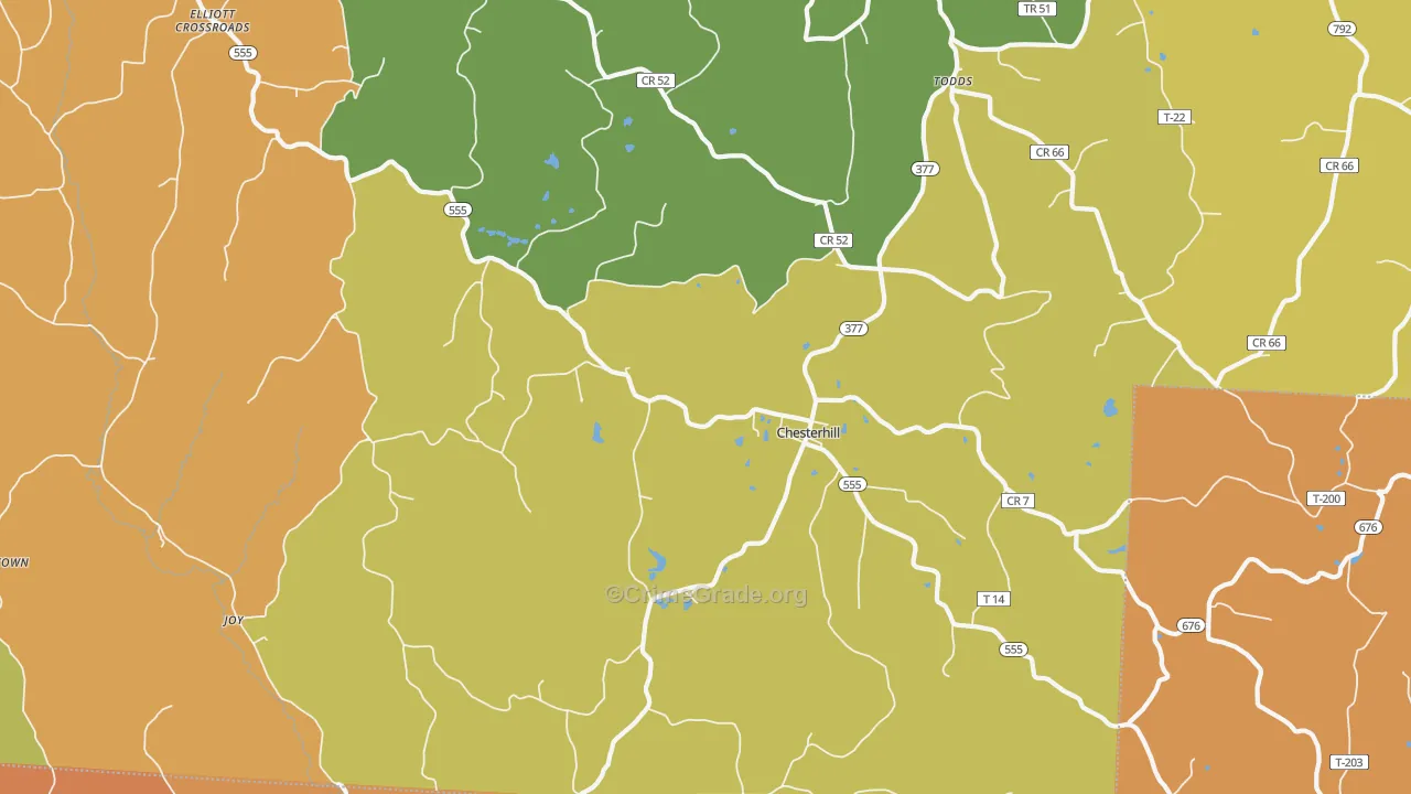 Chesterhill, OH Map of Murder Rates
