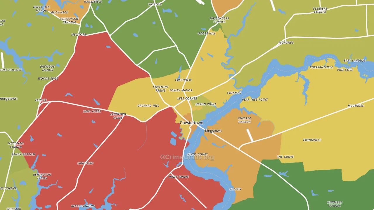 Chestertown, MD Map of Murder Rates