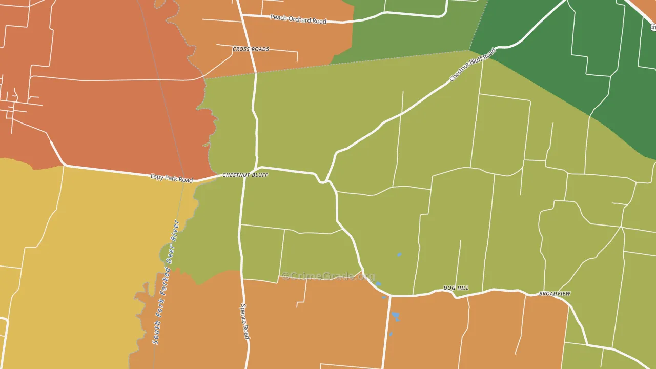 Chestnut Bluff, TN Map of Murder Rates